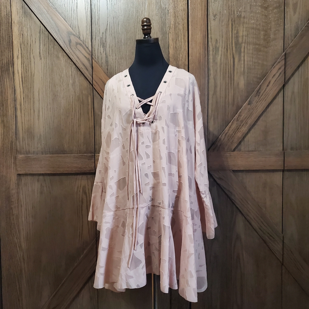 IRO Pink Ruffled Tiered Long Sleeve Dress - Picture 1 of 4